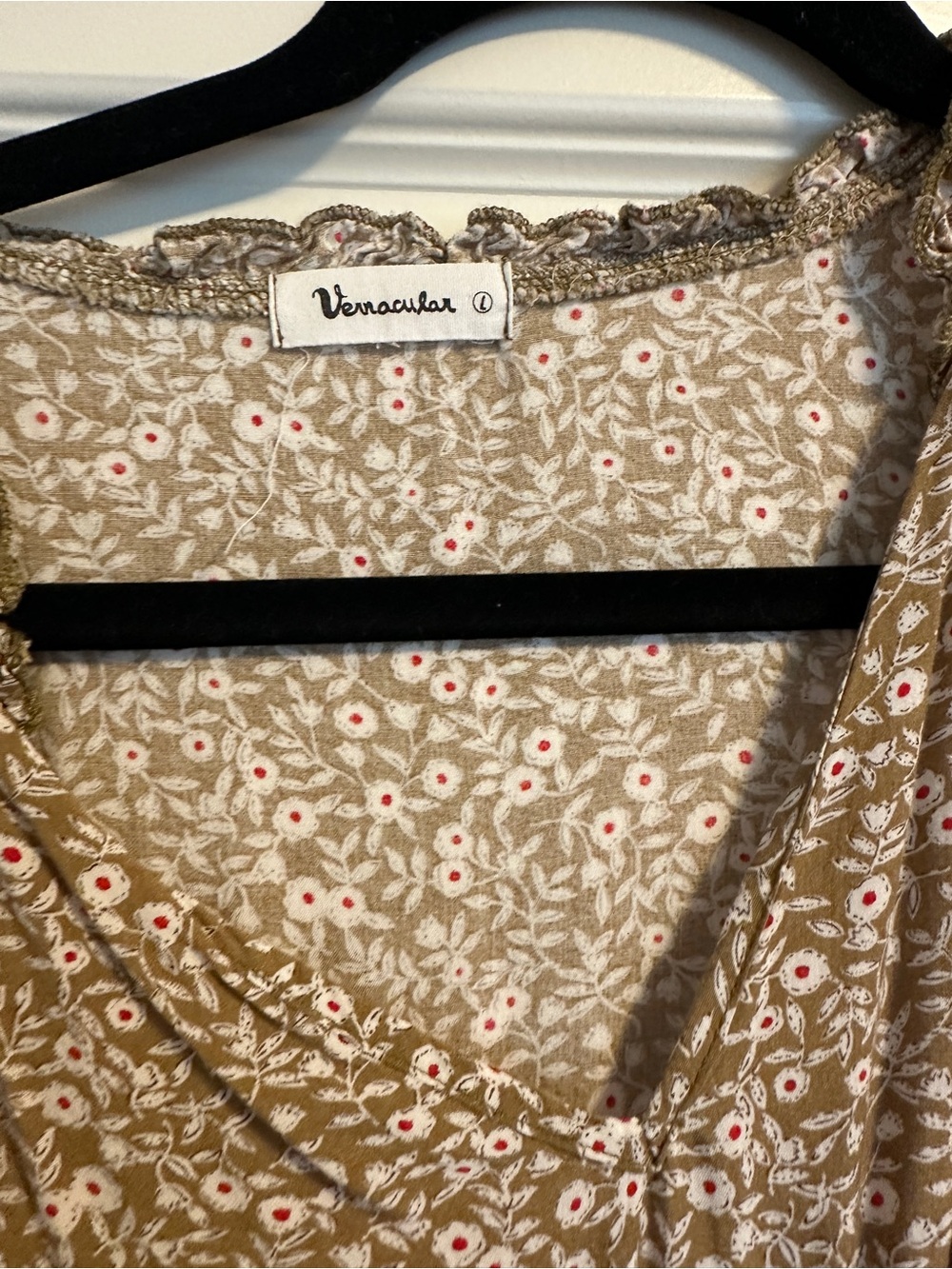 Women’s Long Sleeve Floral Midi Dress in Taupe by Universal Thread - Picture 2 of 2